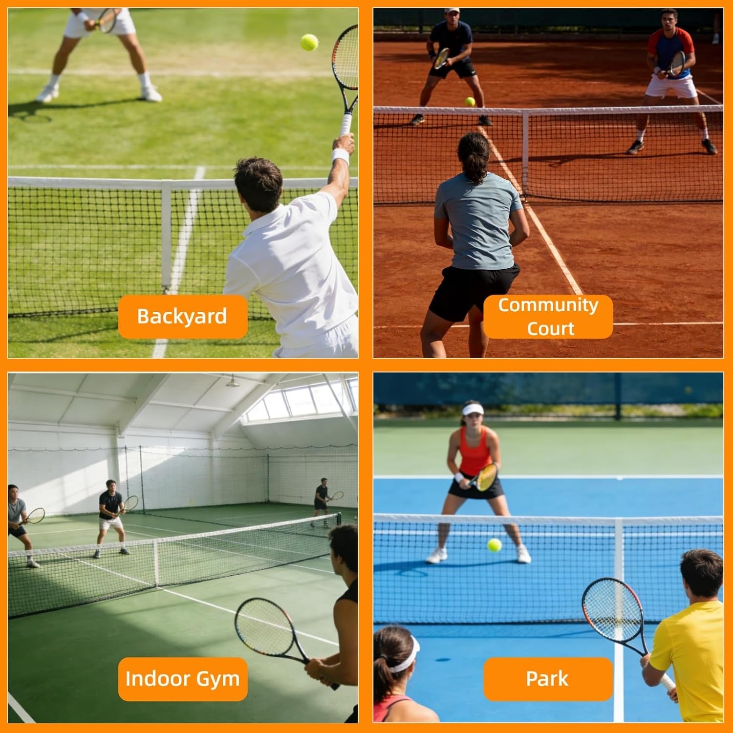 Professional Tennis Net 42 FT X 3.5 FT Double-Layer Non-Deforming Standard Replacement Tennis Net with 1.57 in Mesh Compatible with All Standard Outdoor Indoor Tennis Posts