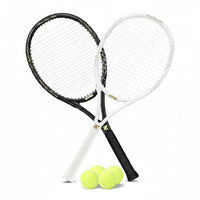 Tennis Rackets - Super Value Set with Pre-Strung, Comfortable Handle, 27'' Tennis Racquet for Beginner, Includes 4 Tennis Balls, 2 Overgrips and 2 Tennis Bag