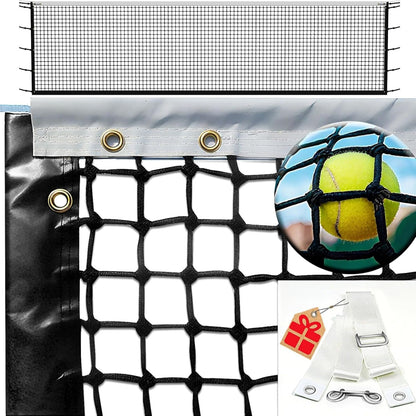 Tennis Net, Heavy Duty Professional Tennis Nets Thicken Court Net Standard 42 FT - Game Play Grade Replacement Portable Nets Nylon for Outdoor/Indoor Standard Courts [ Include Center Strap ]