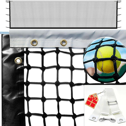 Tennis Net, Heavy Duty Professional Tennis Nets Thicken Court Net Standard 42 FT - Game Play Grade Replacement Portable Nets Nylon for Outdoor/Indoor Standard Courts [ Include Center Strap ]