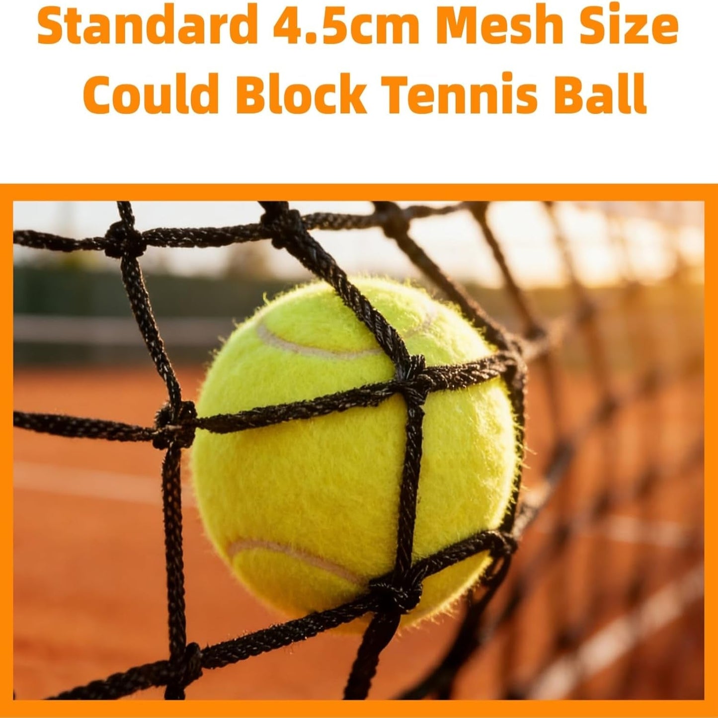 Professional Tennis Net 42 FT X 3.5 FT Double-Layer Non-Deforming Standard Replacement Tennis Net with 1.57 in Mesh Compatible with All Standard Outdoor Indoor Tennis Posts