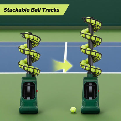 3819BH Portable Tennis Ball Machine – 5 Adjustable Angles, 2 Power Levels, 4 Serve Intervals, up to 30 MPH, for All Skill Levels Training