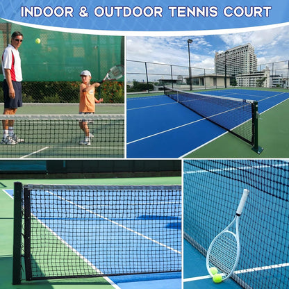 Tennis Net Outdoor Heavy Duty Professional Tennis Court Net Replacement Portable Tennis Net Nylon for Standard Tennis Courts [Includes 2 Fiberglass Dowels]