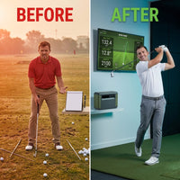 Golf Launch Monitor Built for Precision Training, Dual Doppler Radar, Photometric Cameras, Portable Design — Before & After