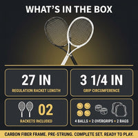 Tennis Rackets - Super Value Set with Pre-Strung, Comfortable Handle, 27'' Tennis Racquet for Beginner, Includes 4 Tennis Balls, 2 Overgrips and 2 Tennis Bag — Results & Stats