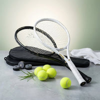 Tennis Rackets - Super Value Set with Pre-Strung, Comfortable Handle, 27'' Tennis Racquet for Beginner, Includes 4 Tennis Balls, 2 Overgrips and 2 Tennis Bag — Studio Shot