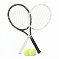 Tennis Racket Set Designed for Beginners, 2 Carbon Fiber Rackets, 4 Balls, 2 Carry Bags, 27 Inch