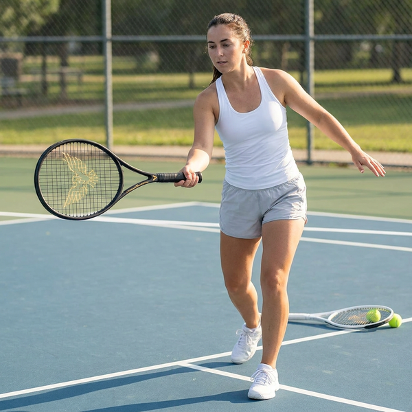 Tennis Racket Set Designed for Beginners, 2 Carbon Fiber Rackets, 4 Balls, 2 Carry Bags, 27 Inch
