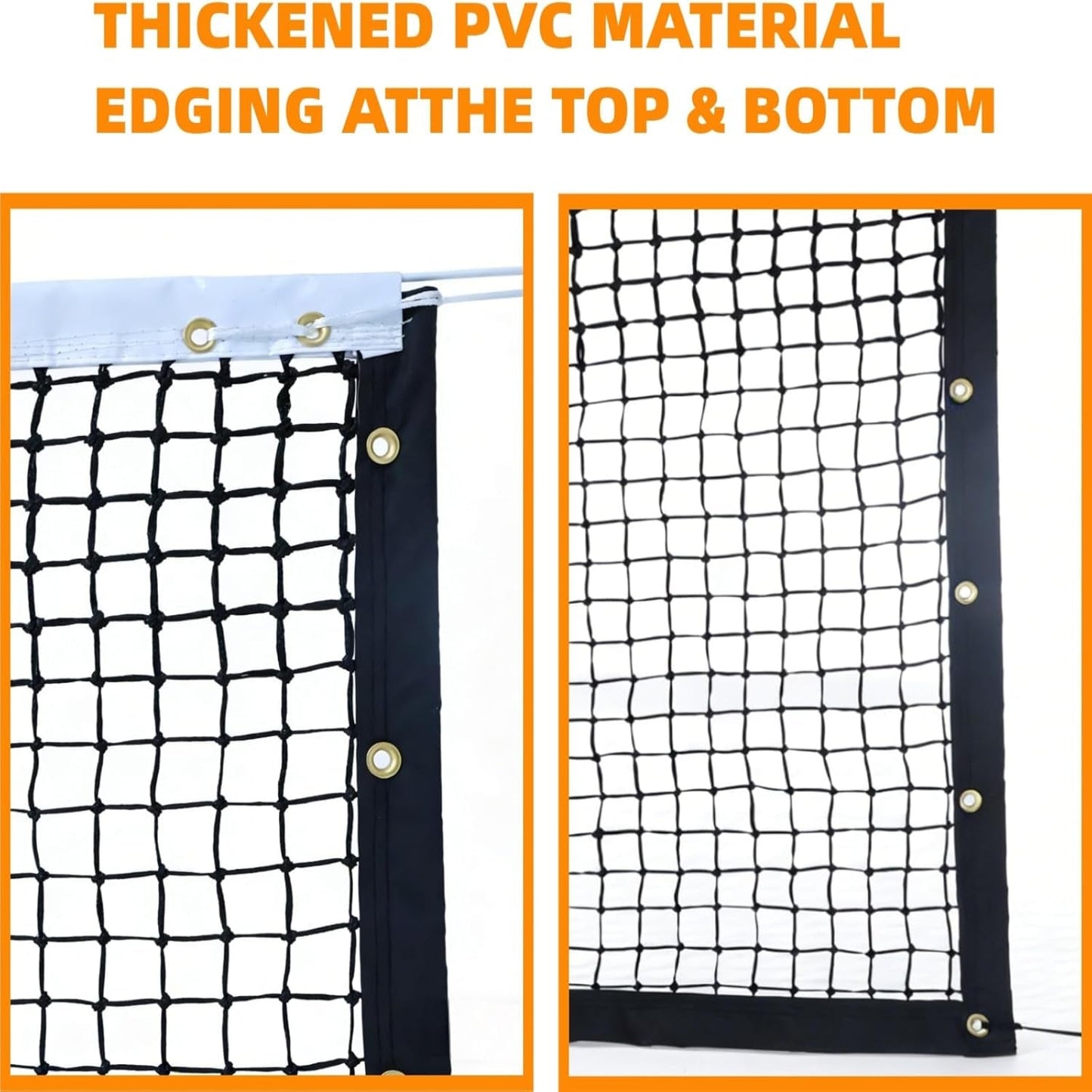 Professional Tennis Net 42 FT X 3.5 FT Double-Layer Non-Deforming Standard Replacement Tennis Net with 1.57 in Mesh Compatible with All Standard Outdoor Indoor Tennis Posts