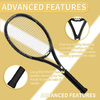Tennis Rackets - Super Value Set with Pre-Strung, Comfortable Handle, 27'' Tennis Racquet for Beginner, Includes 4 Tennis Balls, 2 Overgrips and 2 Tennis Bag