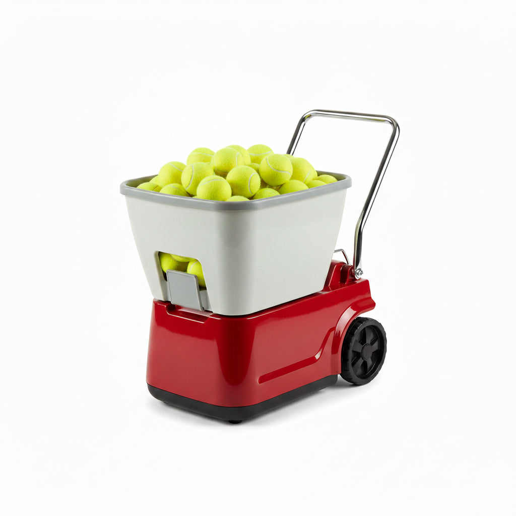 Sports Elite Tennis Ball Machine - Auto Portable Tennis Ball Launcher, Preloaded &amp; Custom Drills, Spin Control, Lob Elevation Switch, Ball Speed (Up to 80MPH), with Multi-Function Remote